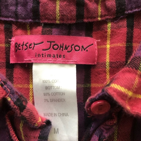 Betsey Johnson Red and Black Plaid Button Down Top - Picture 6 of 7